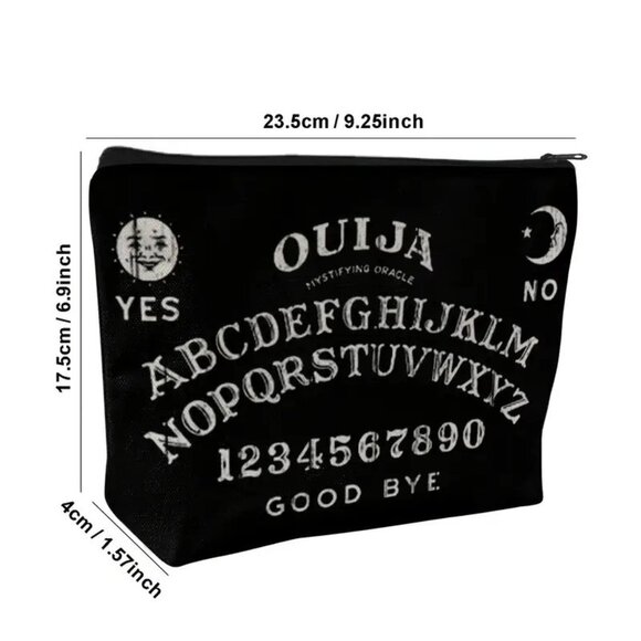 Halloween Gothic Ouija Lightweight Zippered Cosmetic Makeup Bag Double Sided - Picture 2 of 2